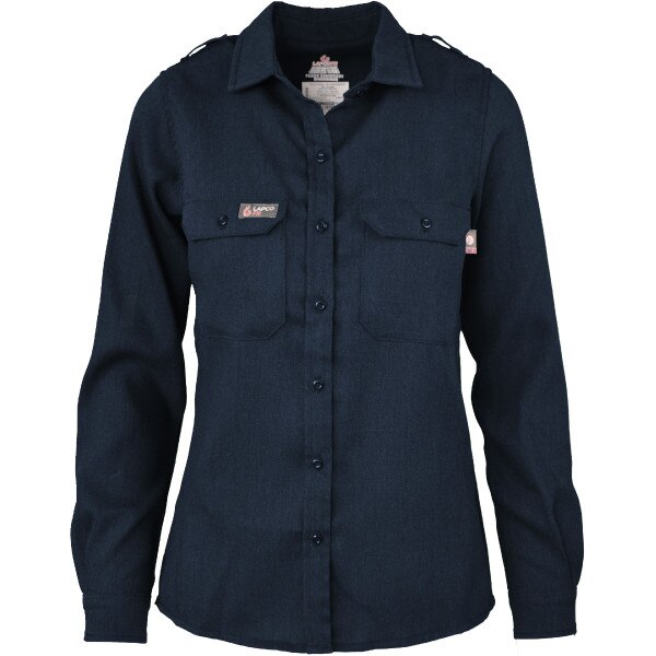 LAPCO Ladies FR TecaSafe One Uniform Shirt in Denim Navy